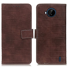 Leather Case Stands Flip Cover Holder K07Z for Nokia C20 Plus Brown