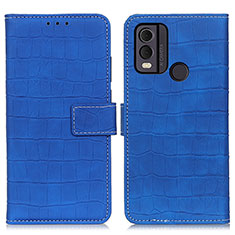 Leather Case Stands Flip Cover Holder K07Z for Nokia C22 Blue