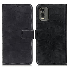 Leather Case Stands Flip Cover Holder K07Z for Nokia C32 Black