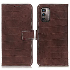 Leather Case Stands Flip Cover Holder K07Z for Nokia G11 Brown