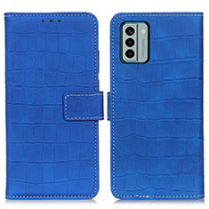 Leather Case Stands Flip Cover Holder K07Z for Nokia G22 Blue