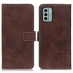 Leather Case Stands Flip Cover Holder K07Z for Nokia G22 Brown