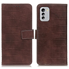 Leather Case Stands Flip Cover Holder K07Z for Nokia G60 5G Brown