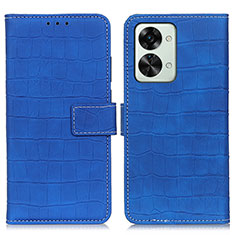 Leather Case Stands Flip Cover Holder K07Z for OnePlus Nord 2T 5G Blue