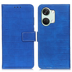 Leather Case Stands Flip Cover Holder K07Z for OnePlus Nord 3 5G Blue