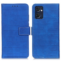 Leather Case Stands Flip Cover Holder K07Z for OnePlus Nord CE 2 5G Blue