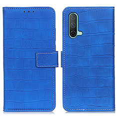 Leather Case Stands Flip Cover Holder K07Z for OnePlus Nord CE 5G Blue