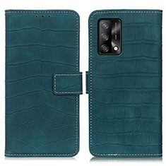 Leather Case Stands Flip Cover Holder K07Z for Oppo A74 4G Green