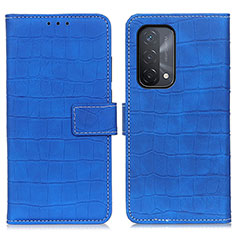 Leather Case Stands Flip Cover Holder K07Z for Oppo A93 5G Blue