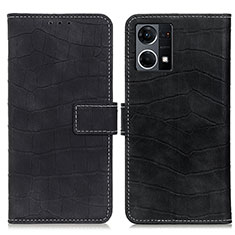 Leather Case Stands Flip Cover Holder K07Z for Oppo F21 Pro 4G Black