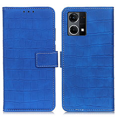Leather Case Stands Flip Cover Holder K07Z for Oppo F21 Pro 4G Blue