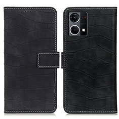 Leather Case Stands Flip Cover Holder K07Z for Oppo F21s Pro 4G Black