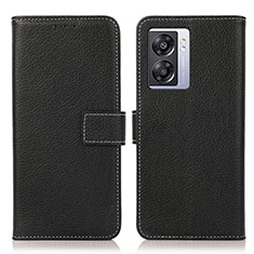 Leather Case Stands Flip Cover Holder K07Z for Oppo K10 5G India Black