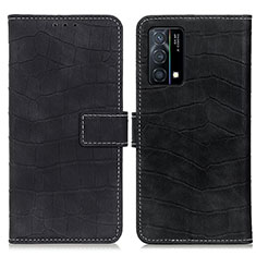 Leather Case Stands Flip Cover Holder K07Z for Oppo K9 5G Black