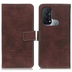 Leather Case Stands Flip Cover Holder K07Z for Oppo Reno5 A Brown