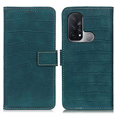 Leather Case Stands Flip Cover Holder K07Z for Oppo Reno5 A Green