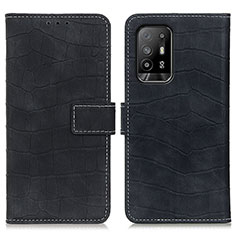 Leather Case Stands Flip Cover Holder K07Z for Oppo Reno5 Z 5G Black