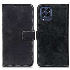 Leather Case Stands Flip Cover Holder K07Z for Samsung Galaxy M53 5G Black