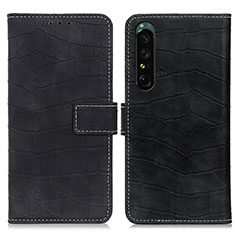 Leather Case Stands Flip Cover Holder K07Z for Sony Xperia 1 IV Black