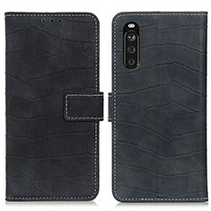 Leather Case Stands Flip Cover Holder K07Z for Sony Xperia 10 III Lite Black