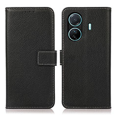 Leather Case Stands Flip Cover Holder K07Z for Vivo T1 5G Black