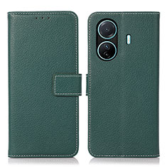 Leather Case Stands Flip Cover Holder K07Z for Vivo T1 Pro 5G Green