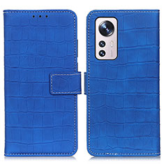 Leather Case Stands Flip Cover Holder K07Z for Xiaomi Mi 12 5G Blue