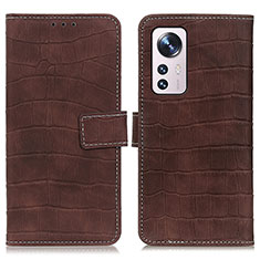 Leather Case Stands Flip Cover Holder K07Z for Xiaomi Mi 12S Pro 5G Brown