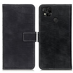 Leather Case Stands Flip Cover Holder K07Z for Xiaomi POCO C3 Black