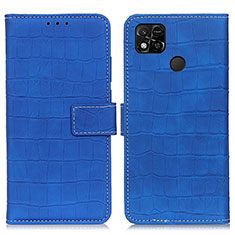 Leather Case Stands Flip Cover Holder K07Z for Xiaomi POCO C31 Blue