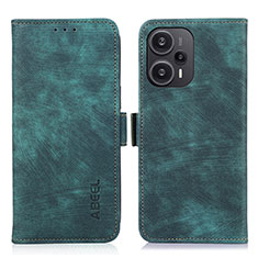 Leather Case Stands Flip Cover Holder K07Z for Xiaomi Poco F5 5G Green