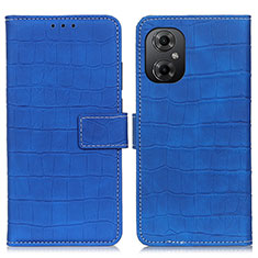 Leather Case Stands Flip Cover Holder K07Z for Xiaomi Poco M4 5G Blue