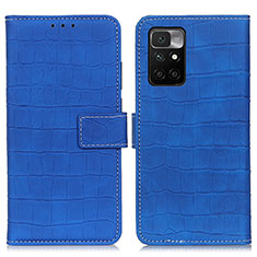 Leather Case Stands Flip Cover Holder K07Z for Xiaomi Redmi 10 4G Blue