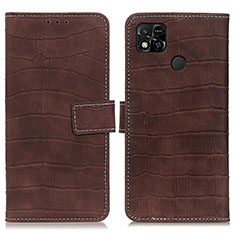 Leather Case Stands Flip Cover Holder K07Z for Xiaomi Redmi 9 Activ Brown