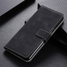 Leather Case Stands Flip Cover Holder K07Z for Xiaomi Redmi Note 10 4G Black