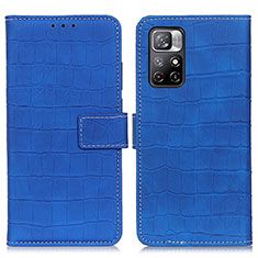 Leather Case Stands Flip Cover Holder K07Z for Xiaomi Redmi Note 11 5G Blue