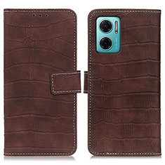 Leather Case Stands Flip Cover Holder K07Z for Xiaomi Redmi Note 11E 5G Brown