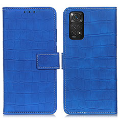 Leather Case Stands Flip Cover Holder K07Z for Xiaomi Redmi Note 11S 4G Blue