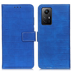 Leather Case Stands Flip Cover Holder K07Z for Xiaomi Redmi Note 12S Blue