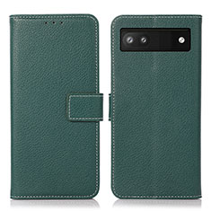 Leather Case Stands Flip Cover Holder K08Z for Google Pixel 6a 5G Green