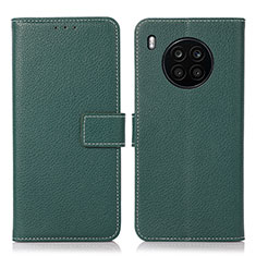 Leather Case Stands Flip Cover Holder K08Z for Huawei Honor 50 Lite Green