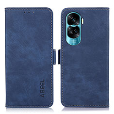 Leather Case Stands Flip Cover Holder K08Z for Huawei Honor 90 Lite 5G Blue