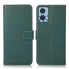 Leather Case Stands Flip Cover Holder K08Z for Motorola Moto E22 Green