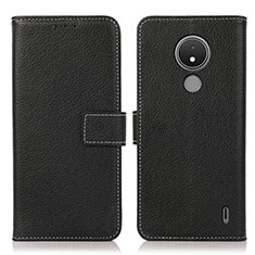 Leather Case Stands Flip Cover Holder K08Z for Nokia C21 Black