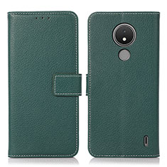 Leather Case Stands Flip Cover Holder K08Z for Nokia C21 Green