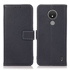 Leather Case Stands Flip Cover Holder K08Z for Nokia C21 Navy Blue