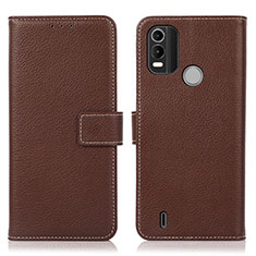 Leather Case Stands Flip Cover Holder K08Z for Nokia C21 Plus Brown