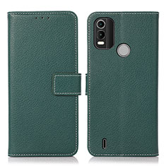 Leather Case Stands Flip Cover Holder K08Z for Nokia C21 Plus Green