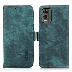 Leather Case Stands Flip Cover Holder K08Z for Nokia C210 Green