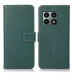 Leather Case Stands Flip Cover Holder K08Z for OnePlus 10 Pro 5G Green